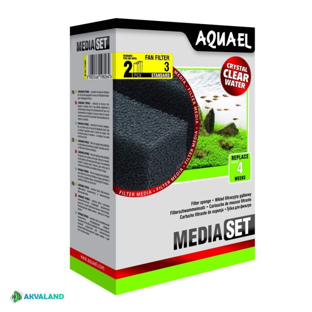 AQUAEL Fan 3 - Filter svamp - 2stk.