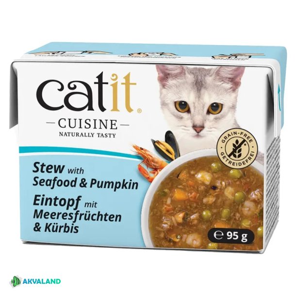 CATIT Cuisine Stew Fisk og skaldyr &amp; Gr�skar - 95g