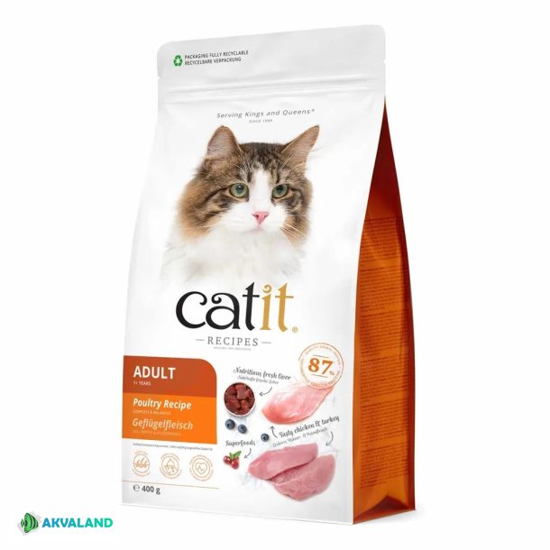 CATIT Recipies Dry Adult Kylling&Kalkun - 400g