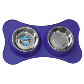 OZAMI Hundeskl Rustfrit Dobbelt - Lila