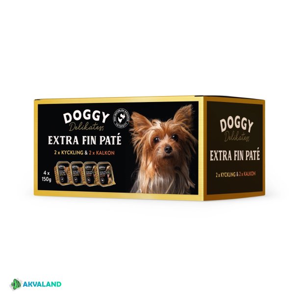 DOGGY Delikatess Pat Kylling&Kalkun - 4x150g