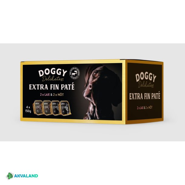 DOGGY Delikatess Pat Laks&Okse - 4x150g